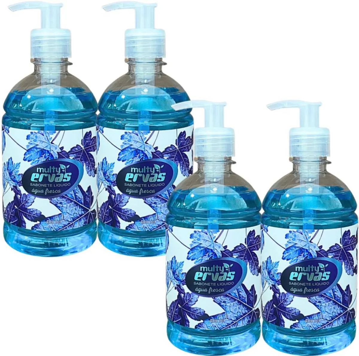 SABONETE LIQUIDO MULTI ERVAS AGUA FRESCA  480ML DEMAZON 4UN