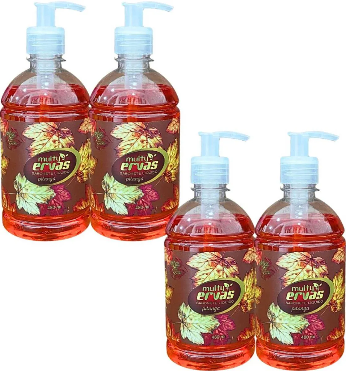 SABONETE LIQUIDO MULTI ERVAS PITANGA  480ML DEMAZON 4UN