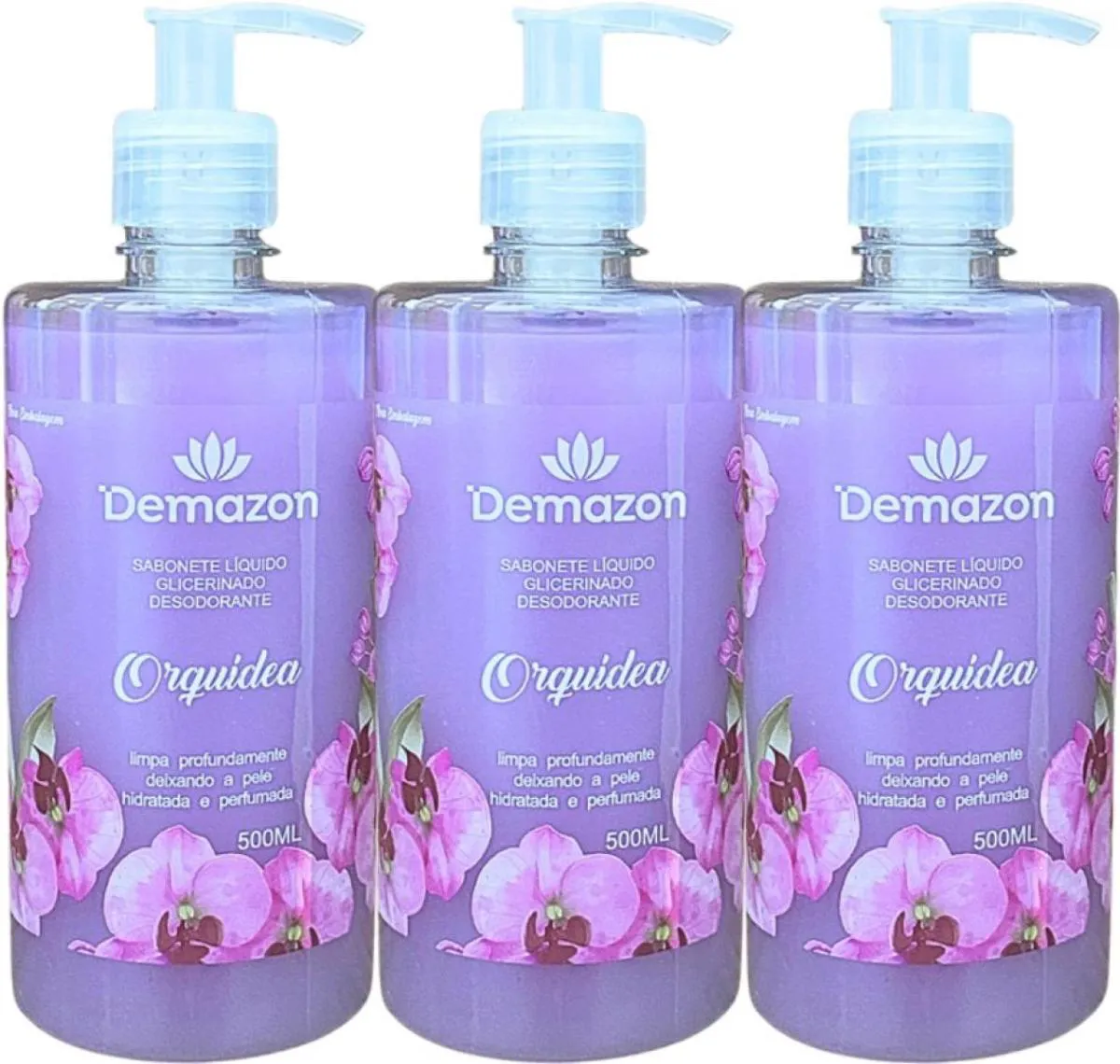 SABONETE LIQUIDO ORQUÍDEA 500ML DEMAZON 3UN