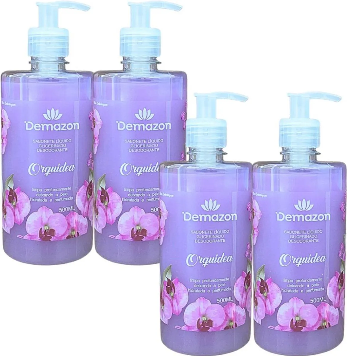 SABONETE LIQUIDO ORQUÍDEA 500ML DEMAZON 4UN