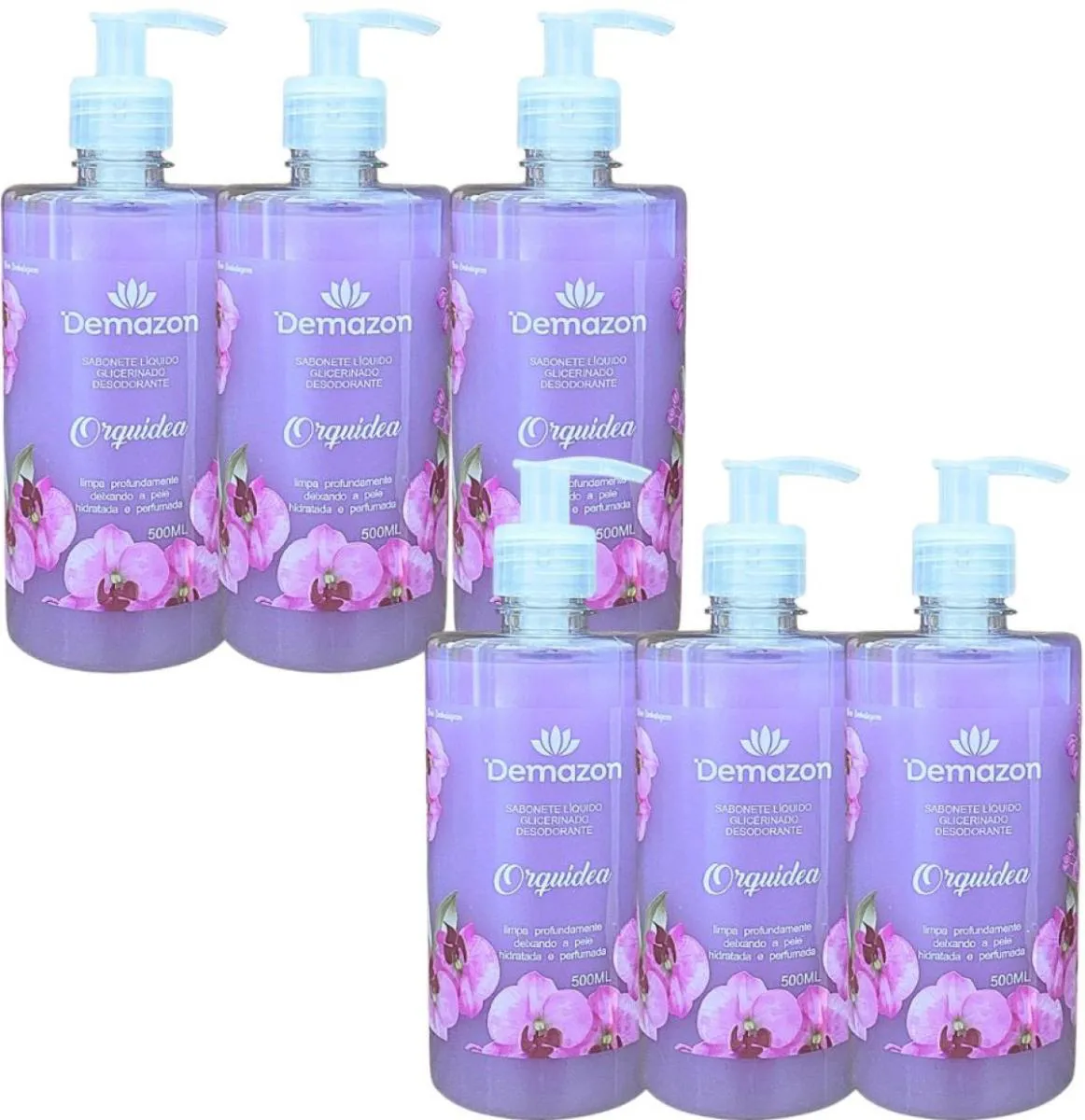 SABONETE LIQUIDO ORQUÍDEA 500ML DEMAZON 6UN
