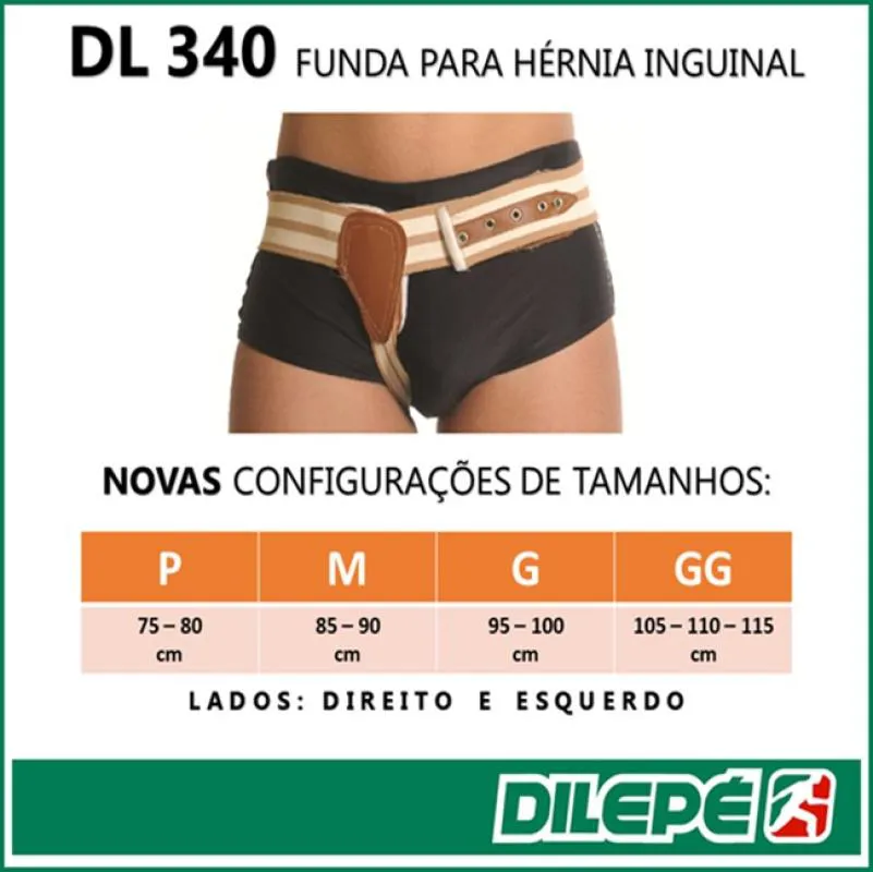 CINTA FUNDA PARA HéRNIA INGUINAL - LADO ESQUERDO - RESISTENTE -DILEPé M 85 A 90