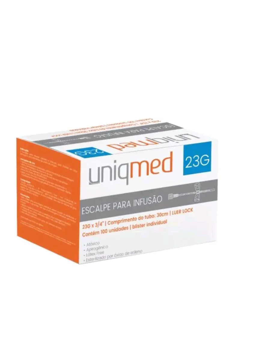 ESCALPE PARA INFUSãO 23G COM TUBO DE 30CM - 100 UND 21G