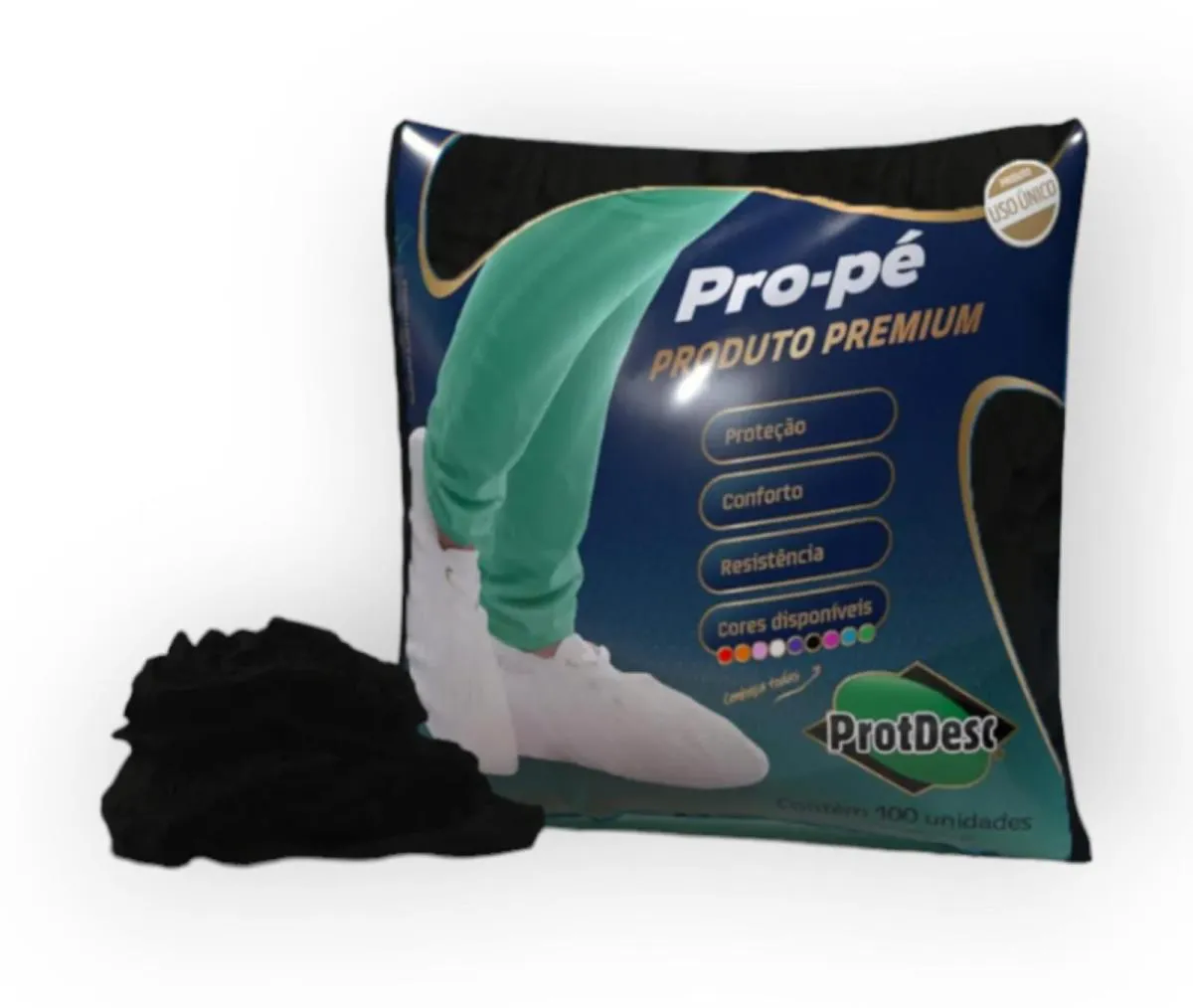 SAPATILHA PROPé EM TNT COM ELáSTICO PRETO - 100 UND