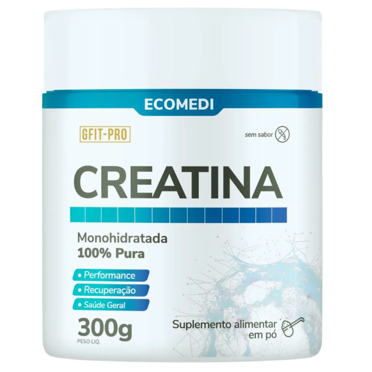 CREATINA MONOHIDRATADA PURA 300G ECOMEDI SEM SABOR