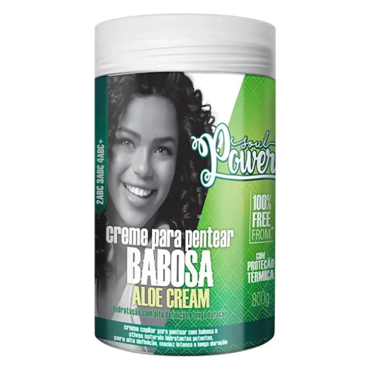 CREME PARA PENTEAR BABOSA E ALOE CREAM 800G – SOUL POWER