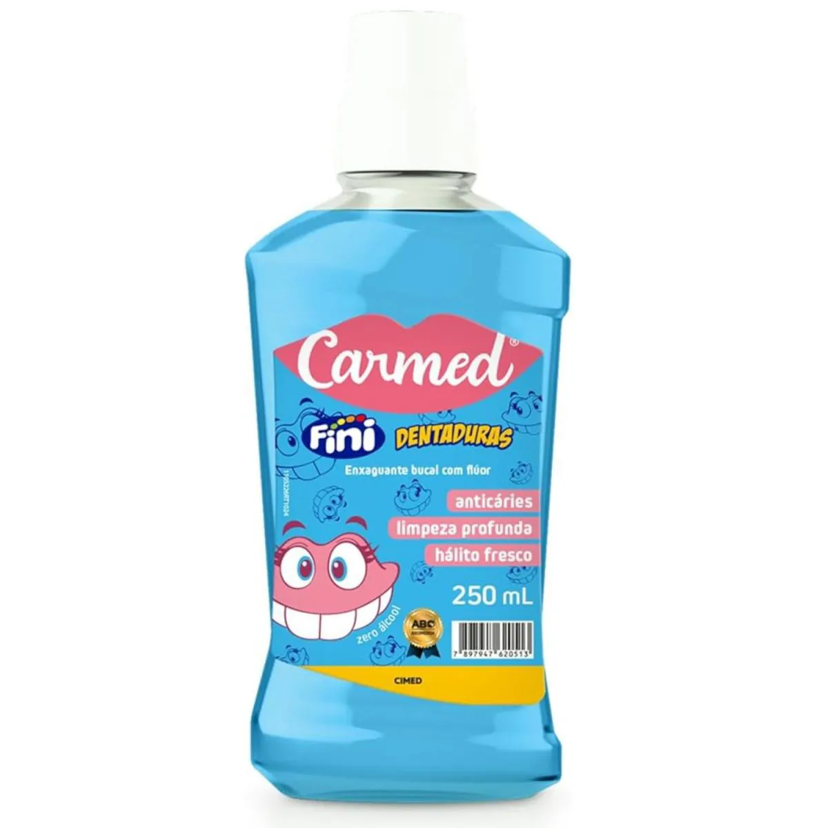 ENXAGUANTE BUCAL COM FLúOR DENTADURAS 250ML CARMED – CIMED