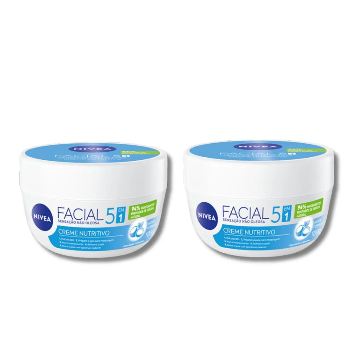 KIT C2 CREME NUTRITIVO FACIAL SENSAçãO NãO OLEOSA 100G-NIVEA