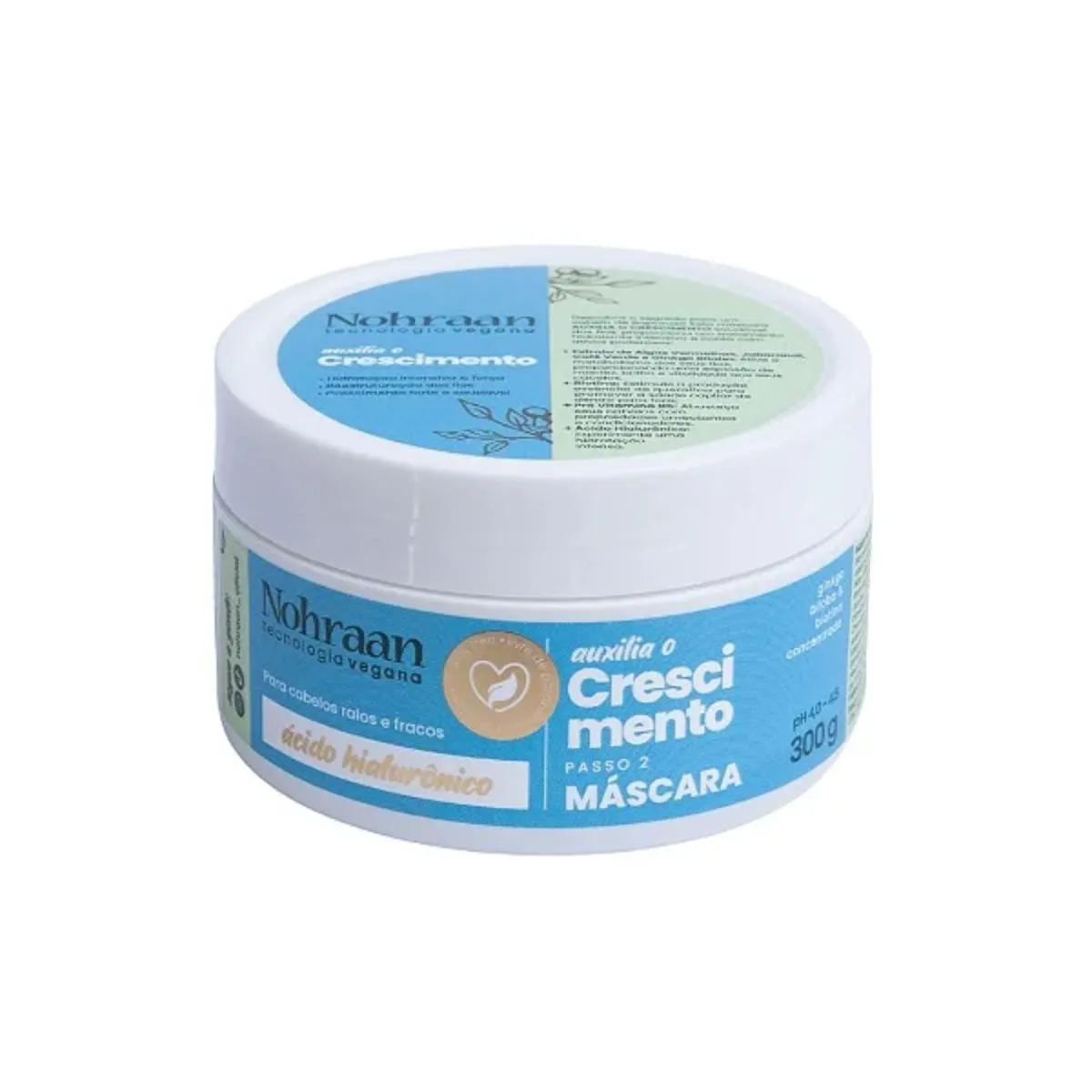 MáSCARA CABELOS FRACOS CRESCIMENTO 300G - NOHRAAN