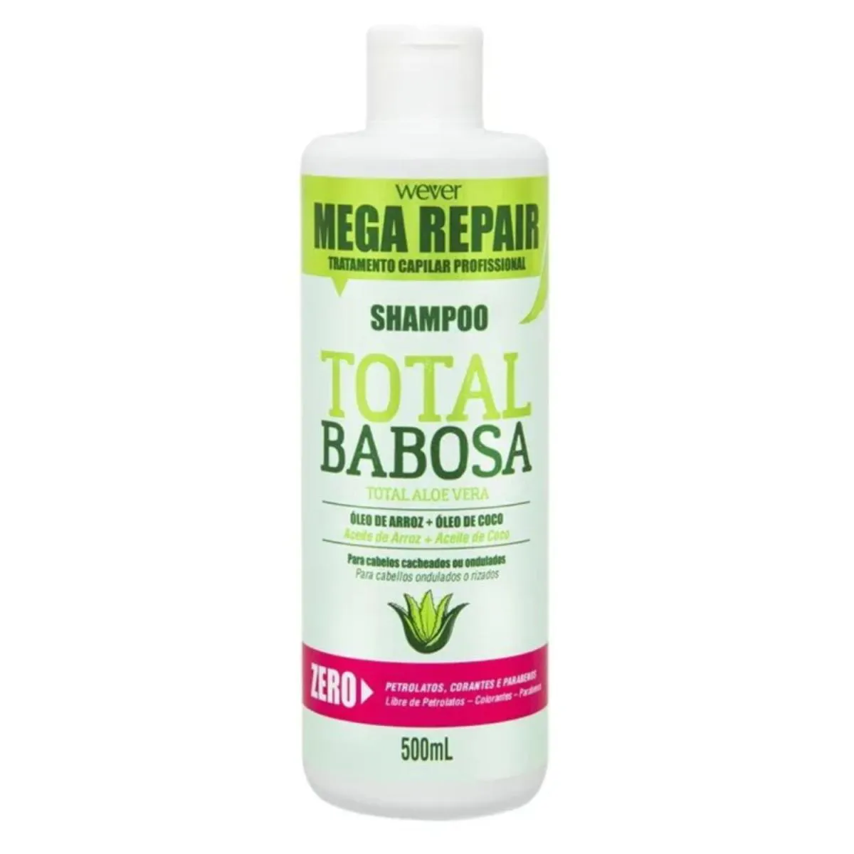 SHAMPOO 500ML TOTAL BABOSA CABELO CACHEADO - WEVER