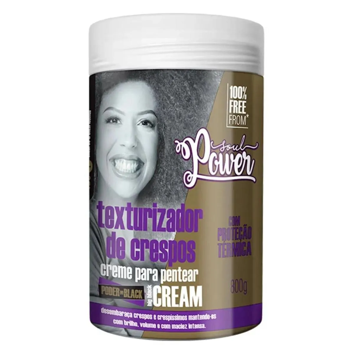 TEXTURIZADOR CREME CREAM BLACK  CRESPOS 800G – SOUL POWER