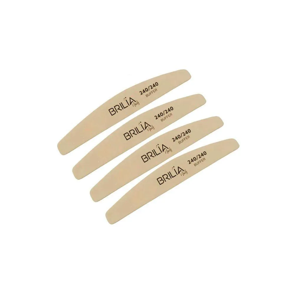 BRILIA NAILS LIXA BOOMERANG 240-240 BUFFER UN - DURABILIDADE EXCEPCIONAL!