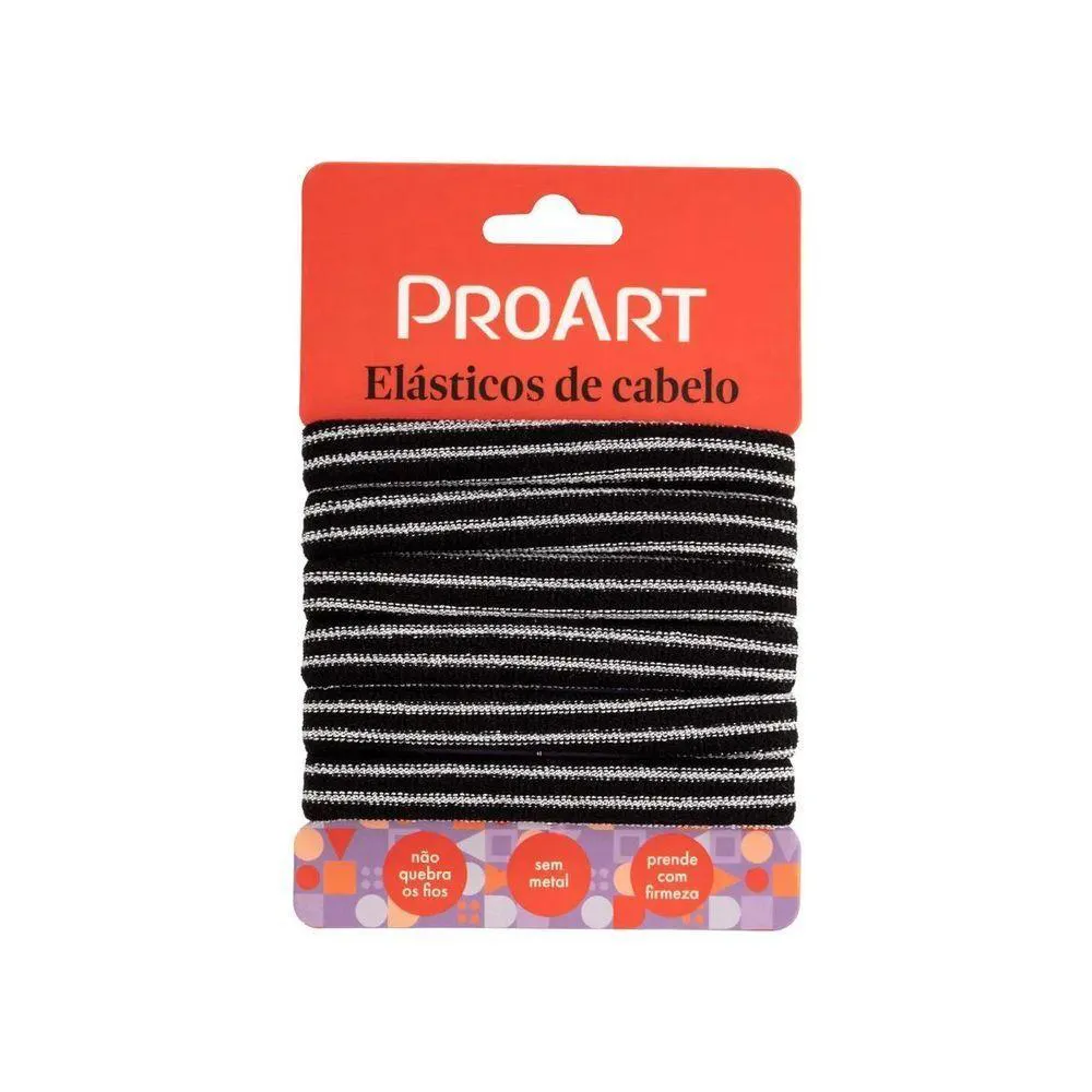 ELáSTICOS DE CABELO 6 UNIDADES PROART SEM METAL, NãO MARCAM OS FIOS, PERFEITOS PARA PENTEADOS FIOS PRATA