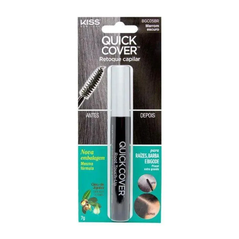 KISS NY RETOQUE CAPILAR MáSCARA MARROM ESCURO BRUSH-IN
