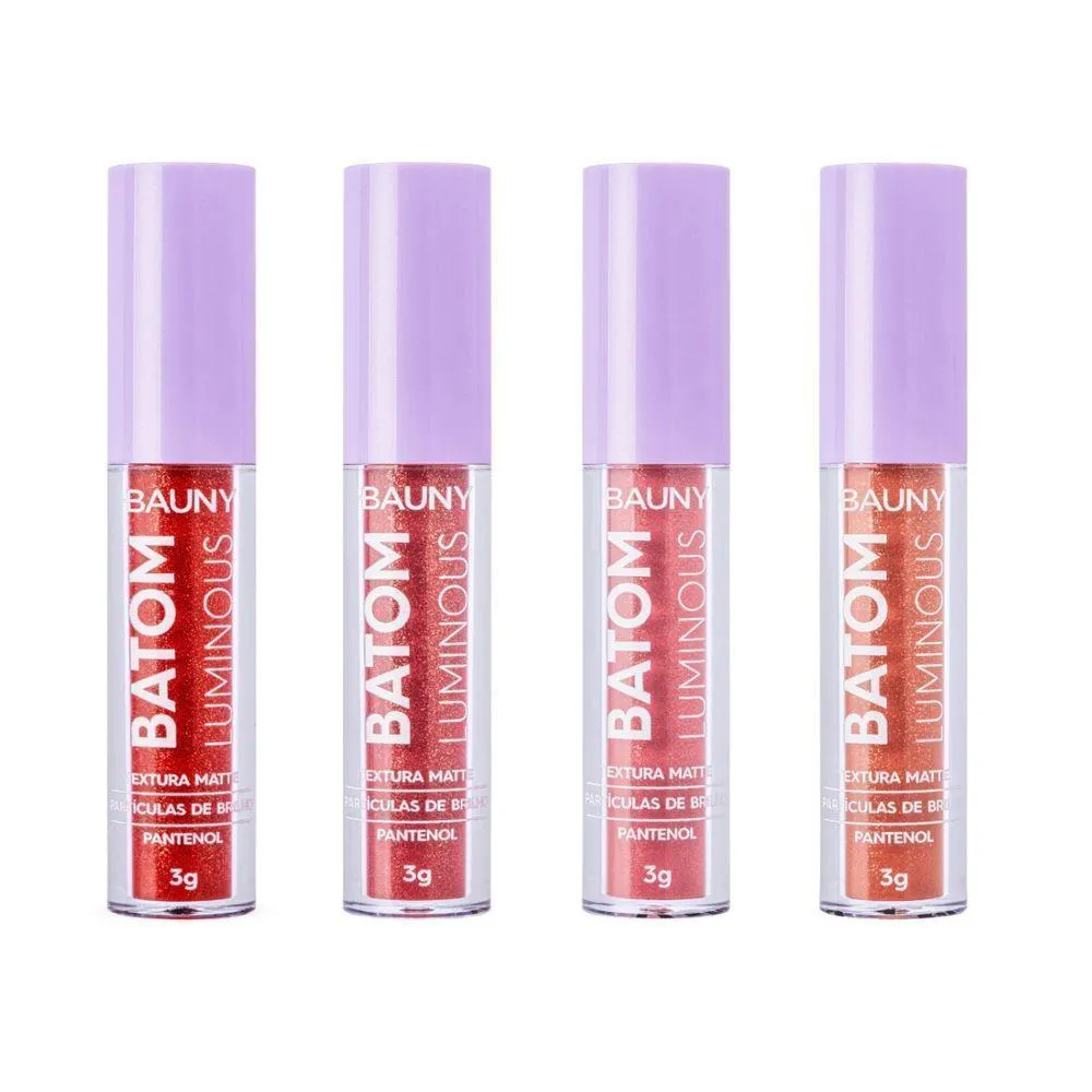 KIT BAUNY BATOM LíQUIDO LUMINOUS CHERRY+CHIC+CLASSIC+HONEY