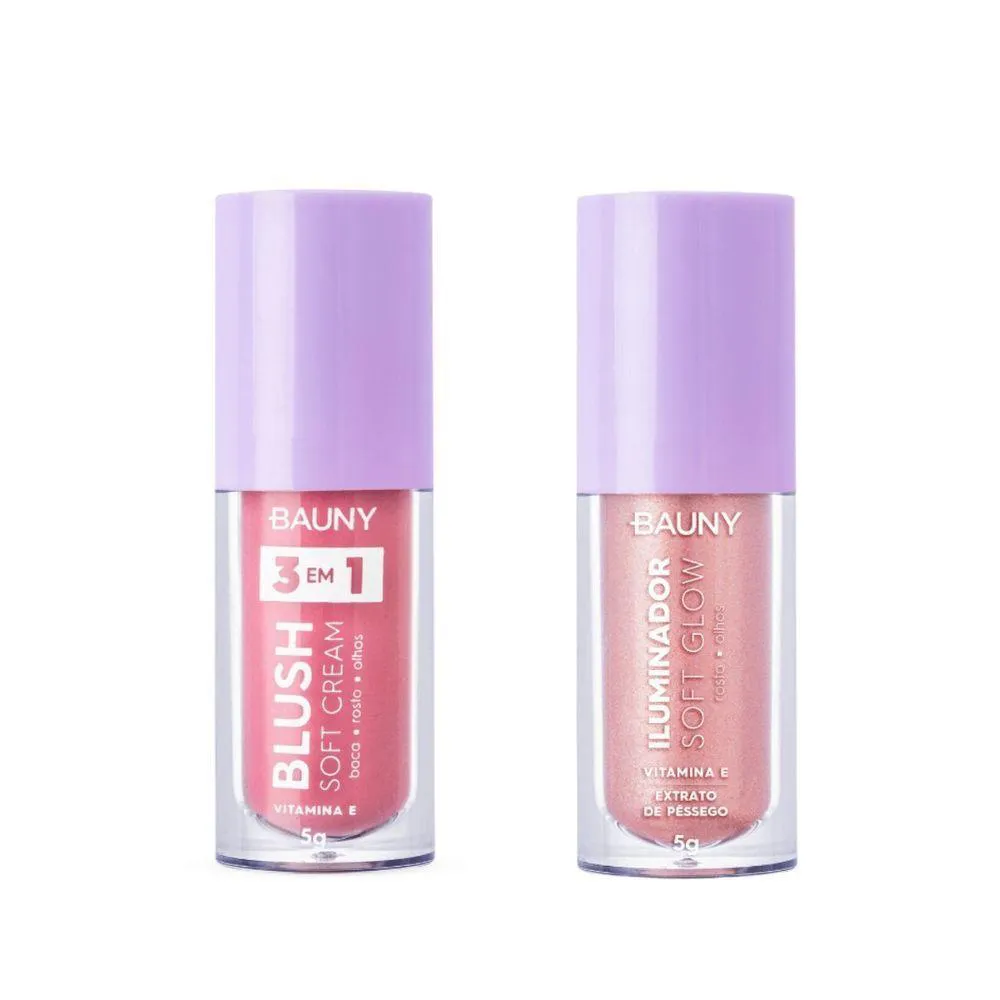 KIT BAUNY ILUMINADOR LIQUIDO SUNLIGHT + BLUSH LíQUIDO DREAMY - QUALIDADE GARANTIDA