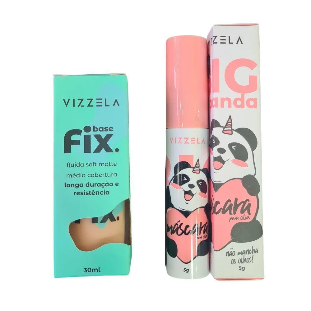 KIT VIZZELA BASE COR 04+ MáCARA DE CíLIOS BIG NO PANDA - QUALIDADE GARANTIDA!