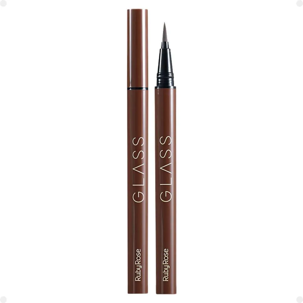 CANETA DELINEADORA MARROM RUBY ROSE GLASS DARK BROWN BE02 6G HB-527-2
