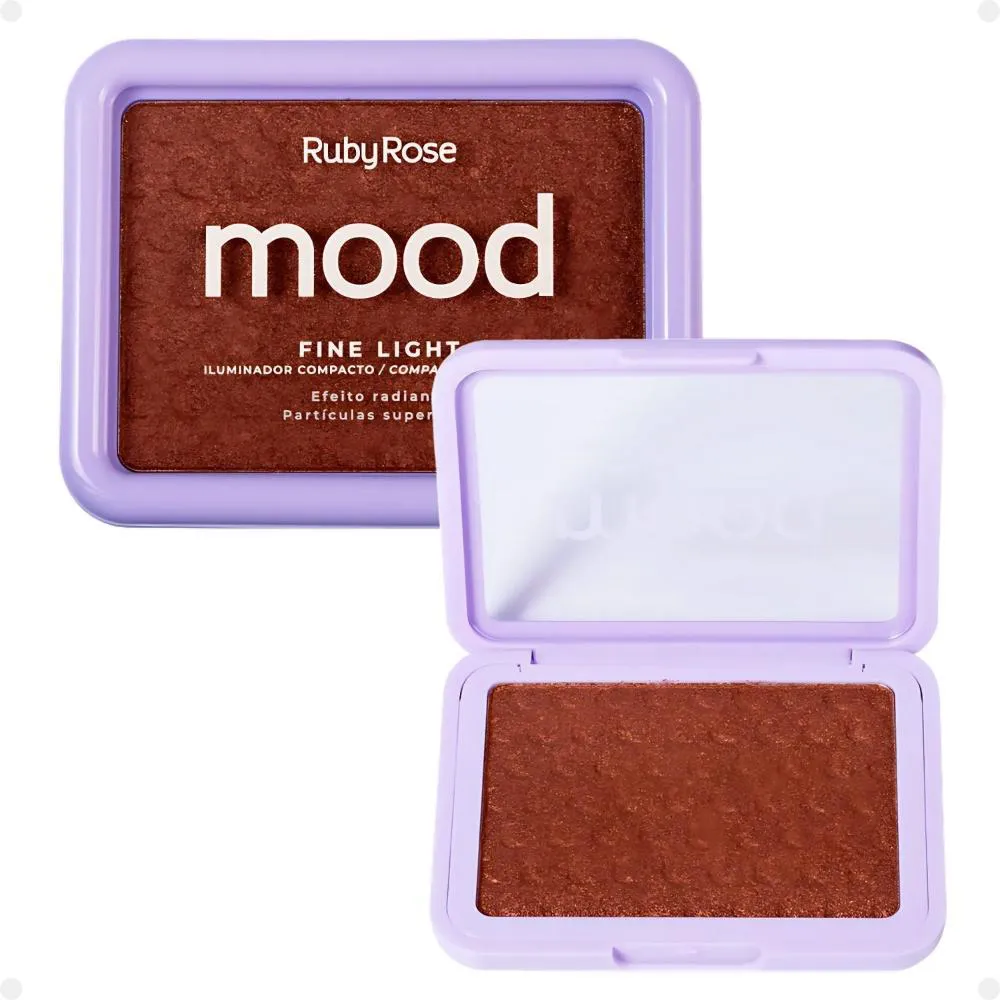 ILUMINADOR COMPACTO RUBY ROSE MOOD FINE LIGHT EFEITO RADIANTE MLF03