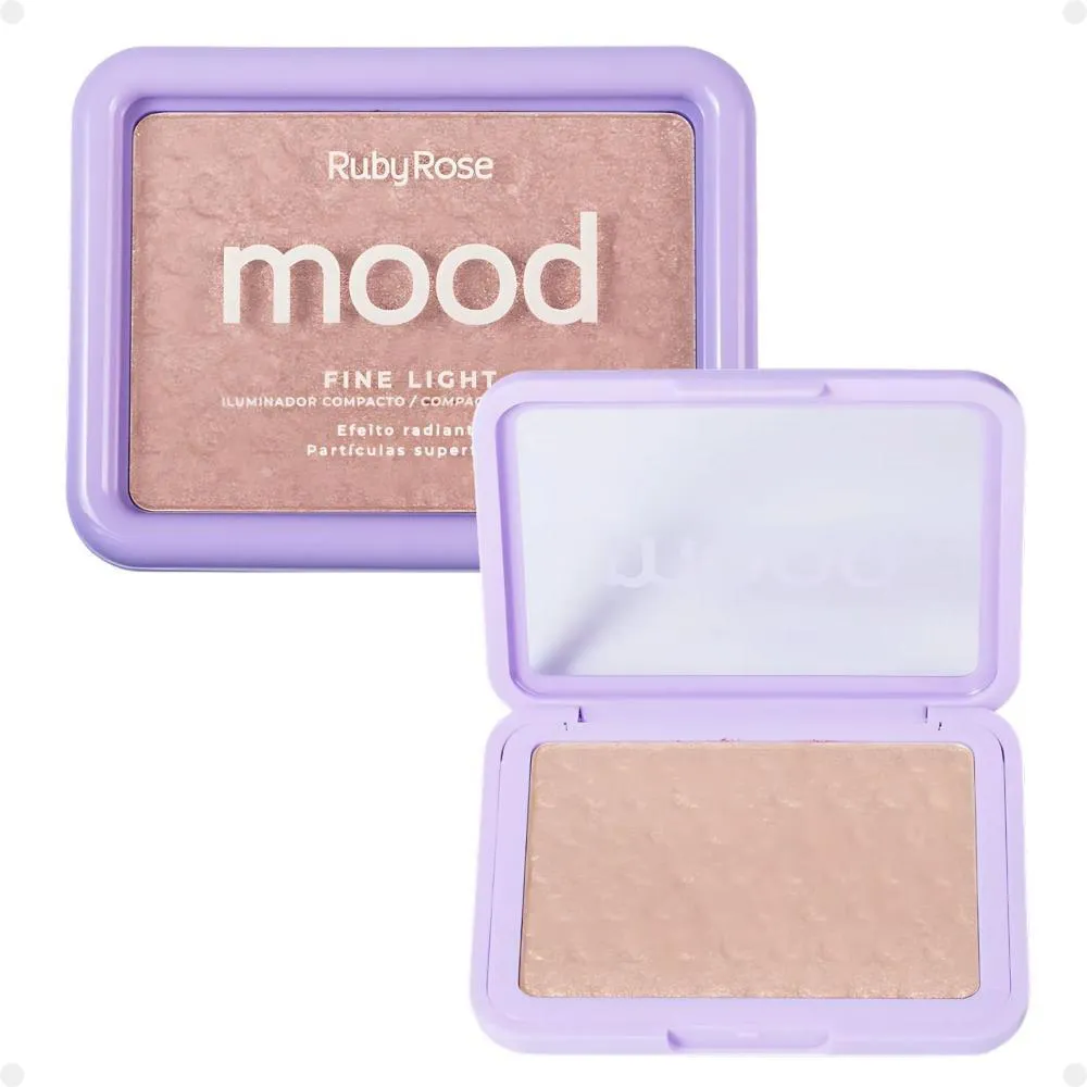 ILUMINADOR COMPACTO RUBY ROSE MOOD FINE LIGHT EFEITO RADIANTE MLF07
