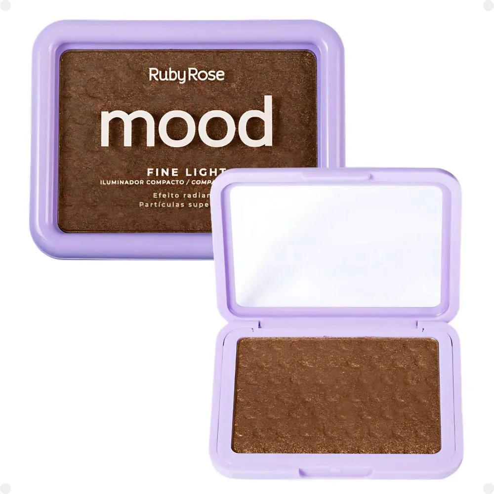 ILUMINADOR COMPACTO RUBY ROSE MOOD FINE LIGHT EFEITO RADIANTE MLF02