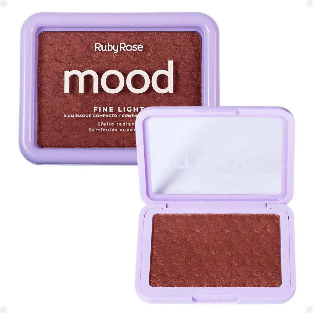 ILUMINADOR COMPACTO RUBY ROSE MOOD FINE LIGHT EFEITO RADIANTE MLF05