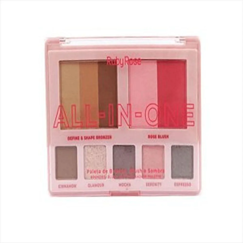 RUBY ROSE PALETA DE BRONZER BLUSH E SOMBRA ALL IN ONE 21,85G