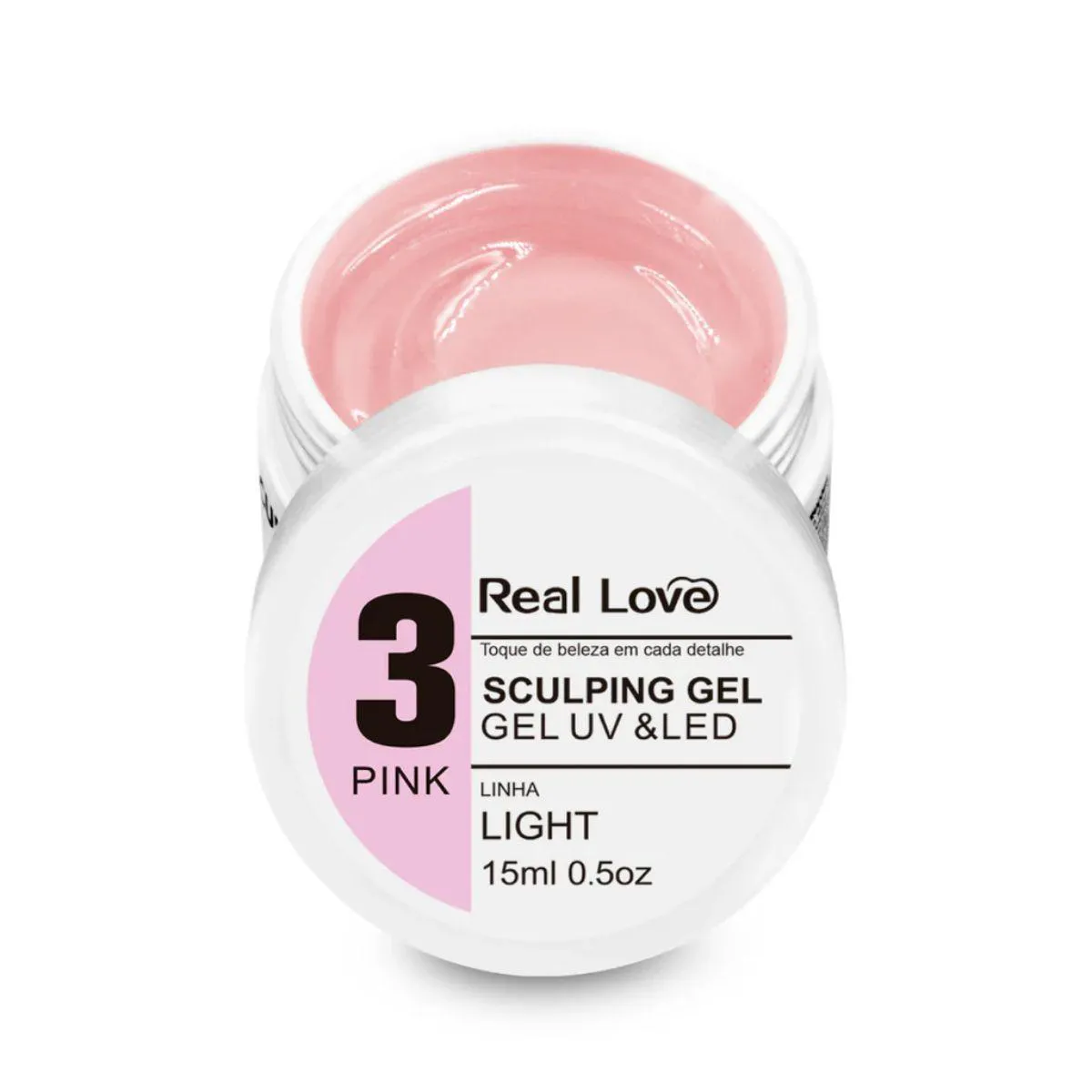 GEL DE MODELAGEM 3 PINK 15ML - REAL LOVE