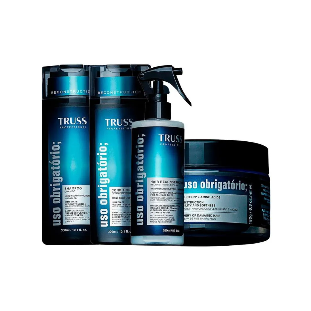 TRUSS - RPK - KIT SHAMPOO 300ML + CONDCIONADOR 300ML + MáSCARA 180G + FINALIZADOR 260ML