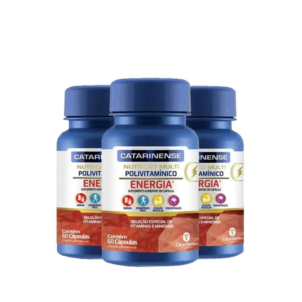 KIT 3 POLIVITAMíNICO ENERGIA CATARINENSE 60 CAPSULAS