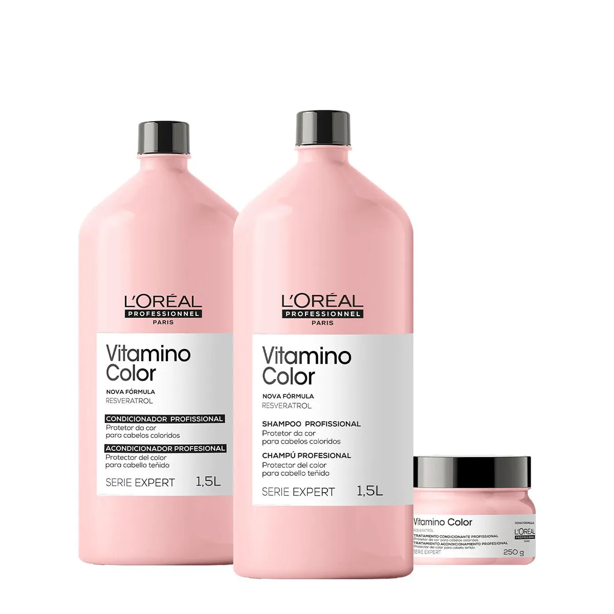 KIT LORéAL PROFESSIONNEL VITAMINO COLOR SALON MáSCARA 250 (3 PRODUTOS)