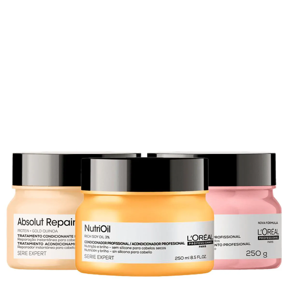 KIT LORéAL PROFESSIONNEL NUTRIOIL VITAMINO COLOR ABSOLUT REPAIR CRONOGRAMA CAPILAR (3 PRODUTOS)