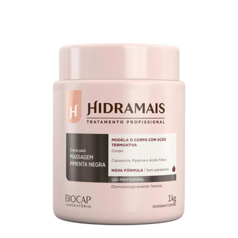 CREME MASSAGEM PIMENTA NEGRA 1KG HIDRAMAIS