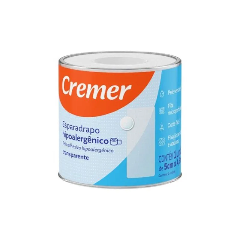 ESPARADRAPO TRANSPARENTE 2.5CMX4.5M CREMER