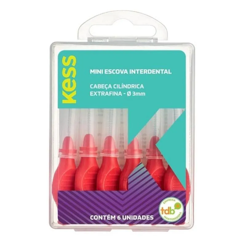 MINI ESCOVA INTERDENTAL CILíNDRICA EXTRAFINA - 6 UNIDADES