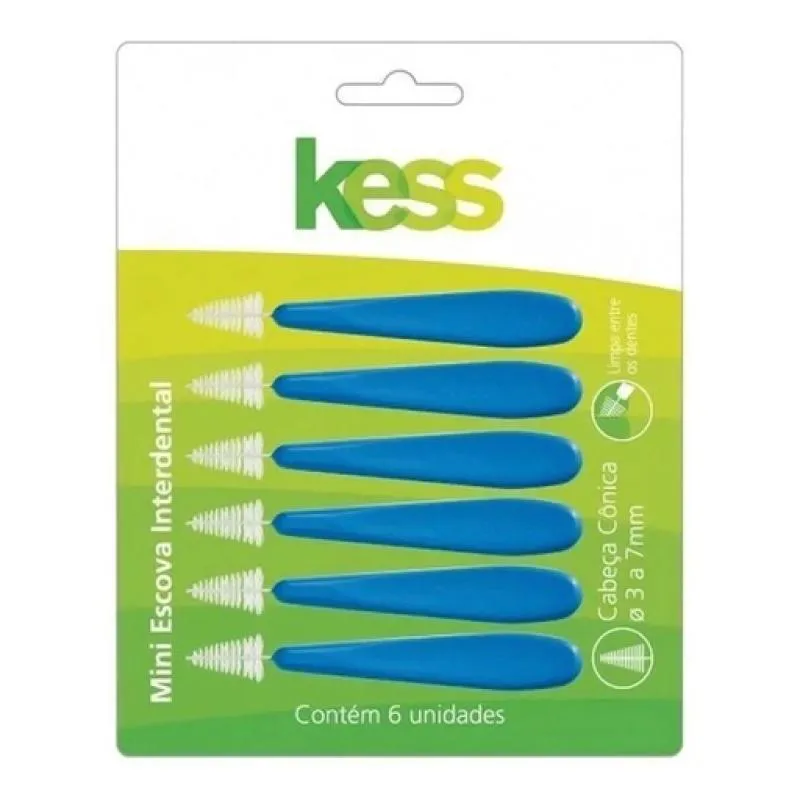 MINI ESCOVA INTERDENTAL CôNICA 3-7MM - 6 UNIDADES KESS 2004