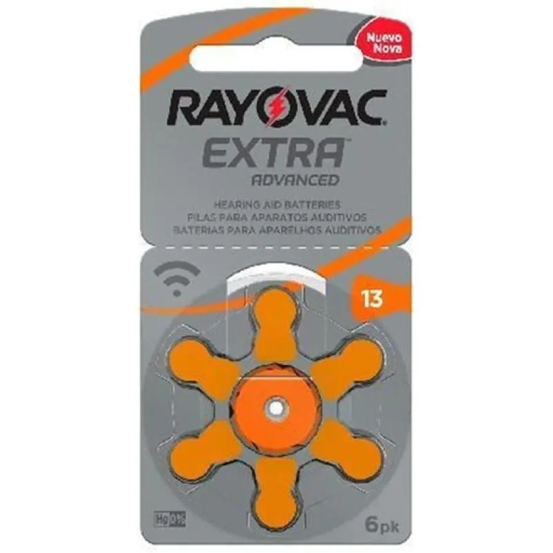 PILHA AUDITIVA 13 RAYOVAC EXTRA C/ 6 - 13AUX-6XEBRA