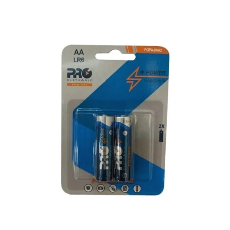 PILHA ALCALINA AA PROELETRONIC - CARTELA 2 UNIDADES