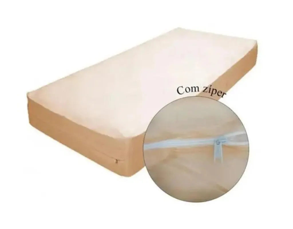 PROTETOR DE LENçOL PVC 1,90X0,90X0,20 SOLTEIRO BEGE ZIPER