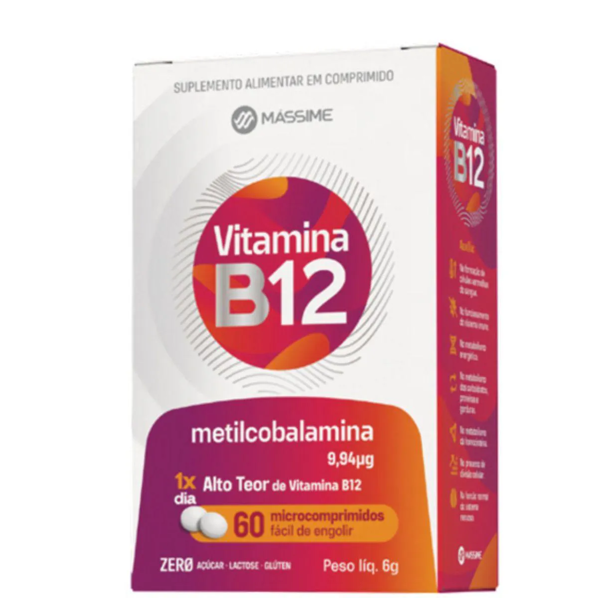 VITAMINA B12 9,94MCG - 60CPR - MASSIME