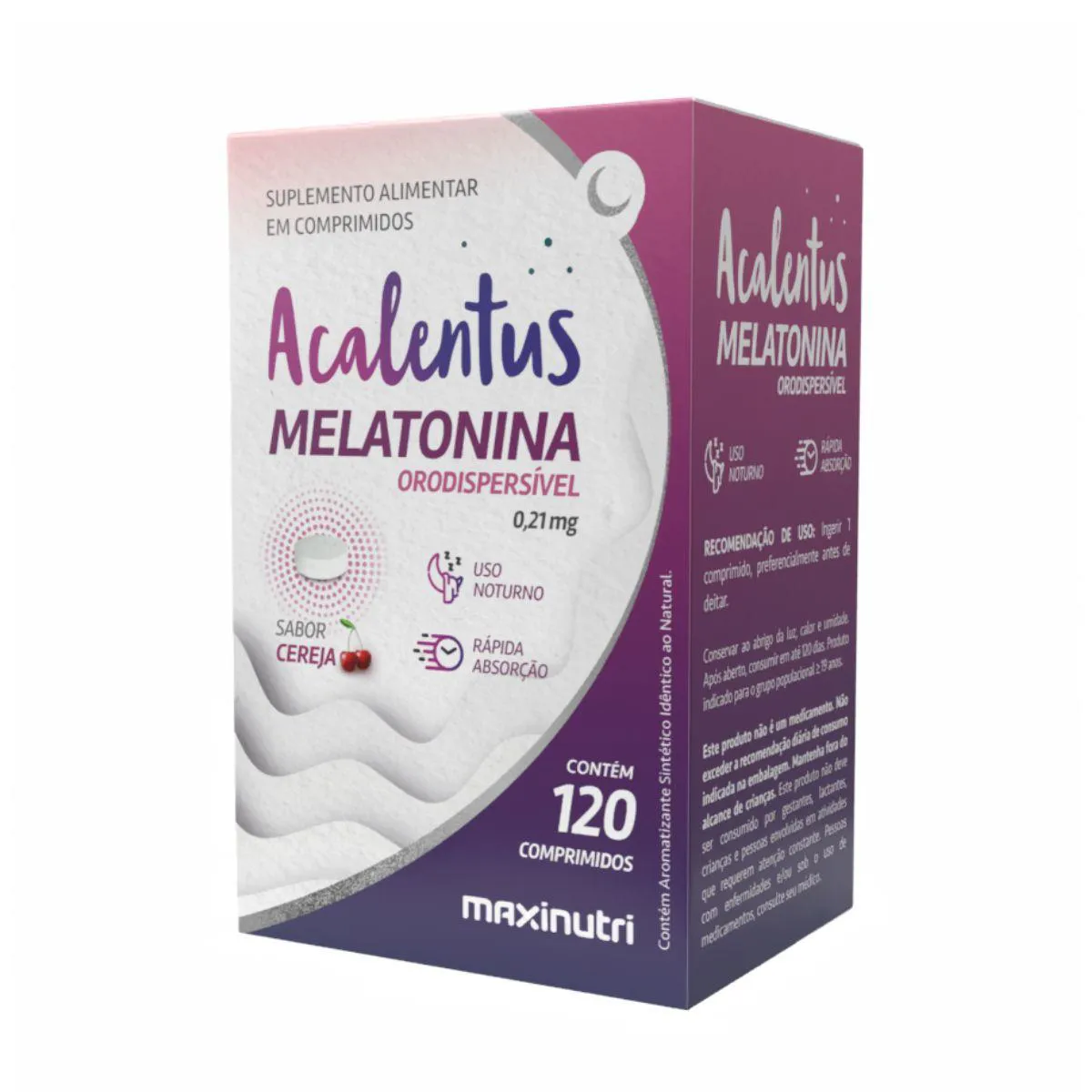 ACALENTUS MELATONINA CEREJA 0,21MG 120CPR ORODISPERSIVEL