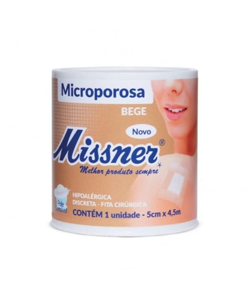 FITA MICROPORE BEGE 5CM X 4,5M MISSNER - ALTA FIXAçãO