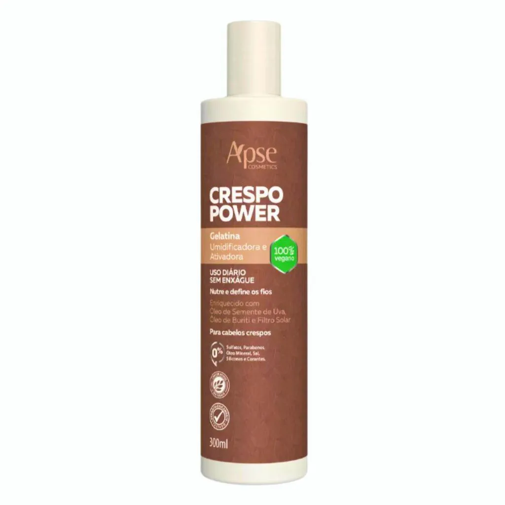 GELATINA ATIVADORA UMIDIFICADORA CRESPO POWER 300ML, APSE COSMETICS
