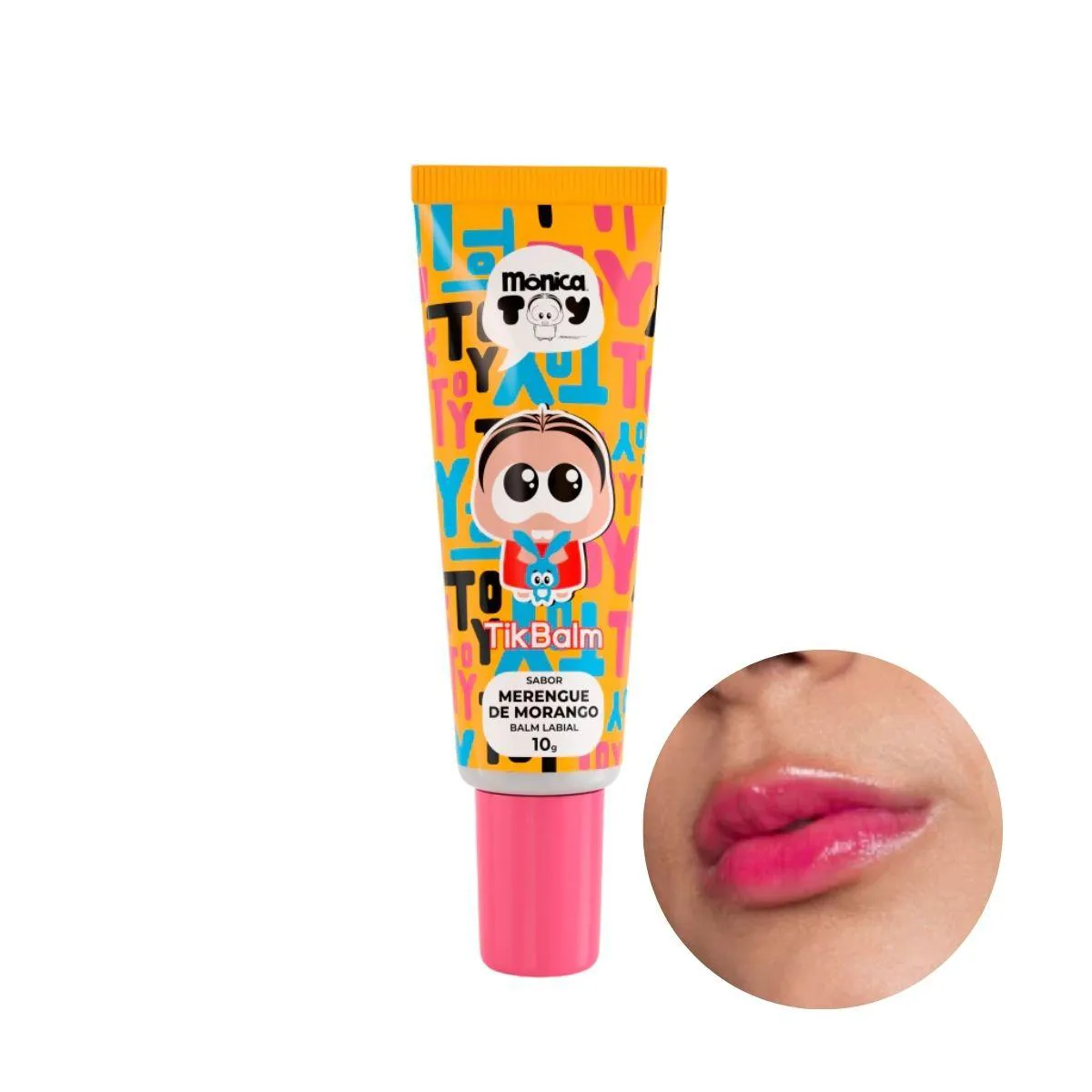 BALM LABIAL TIKBALM SABOR MERENGUE DE MORANGO MôNICA 10G