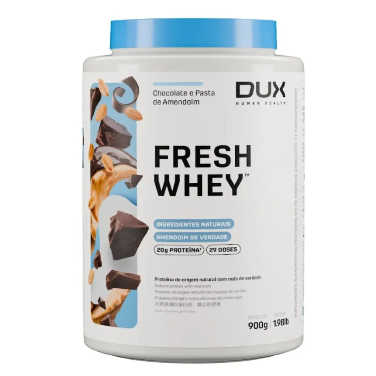 FRESH WHEY DUX CHOCOLATE E PASTA DE AMENDOIM 900G