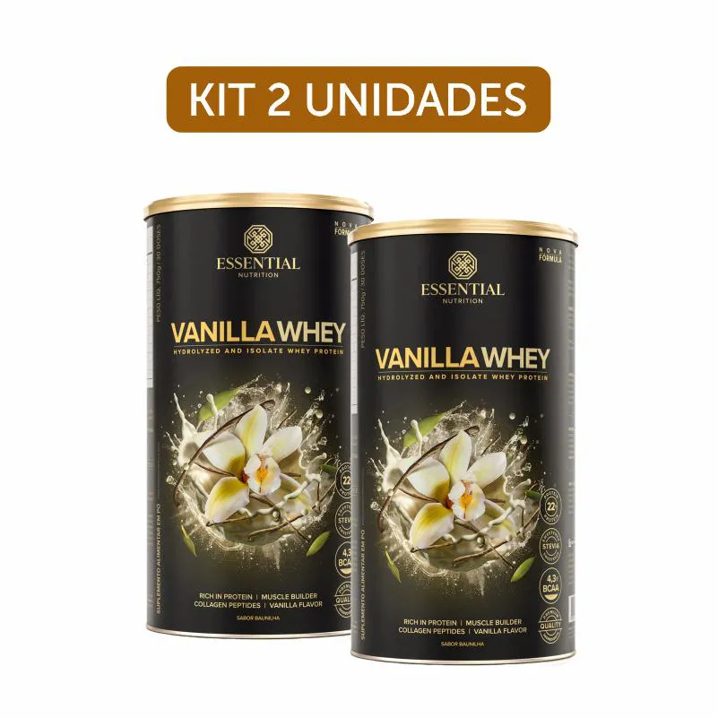 KIT 2X: VANILLA WHEY ESSENTIAL NUTRITION 750G