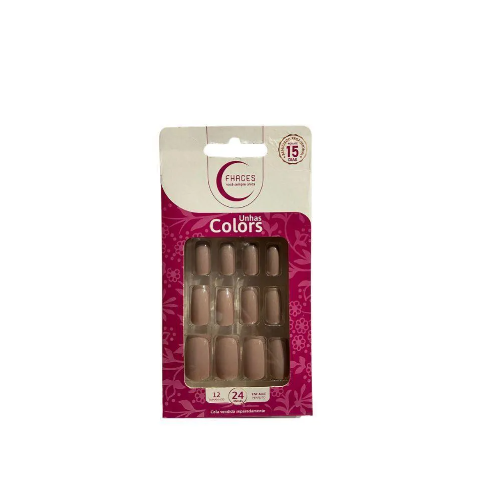 FHACES UNHAS POSTIçAS COLORS 24UN NUDE