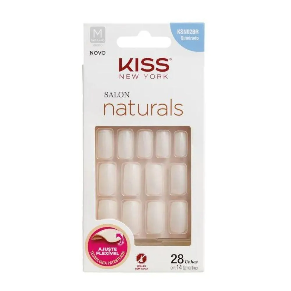 KISS NY UNHA SALON NATURAL MéDIO QUADRADO