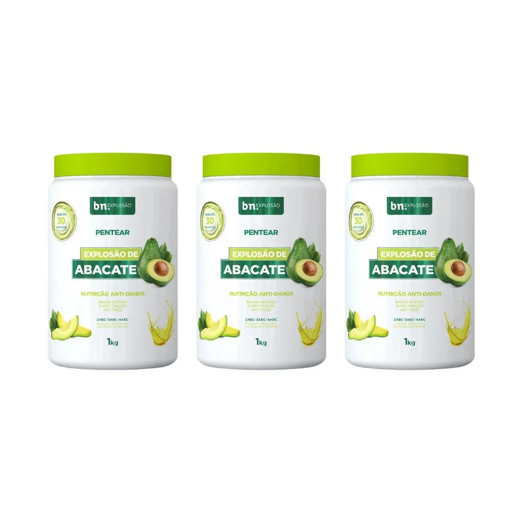 CREME PARA PENTEAR BELEZA NATURAL 1KG EXPLOSAO ABACATE - 3UN