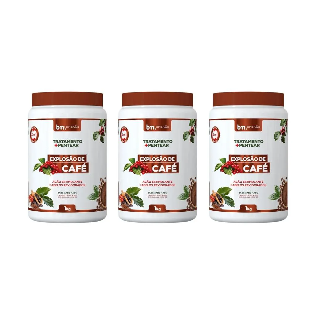 CREME PARA PENTEAR BELEZA NATURAL 1KG EXPLOSAO DE CAFE - 3UN